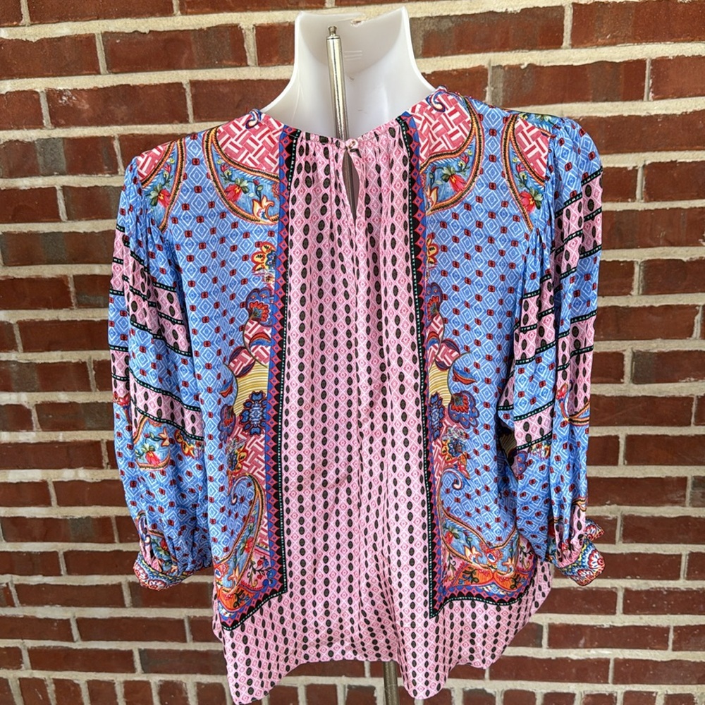 BHANUNI by JYOTI Emilia Beaded Peasant Blouse Shirt Boho Current $176 Current - Picture 8 of 16